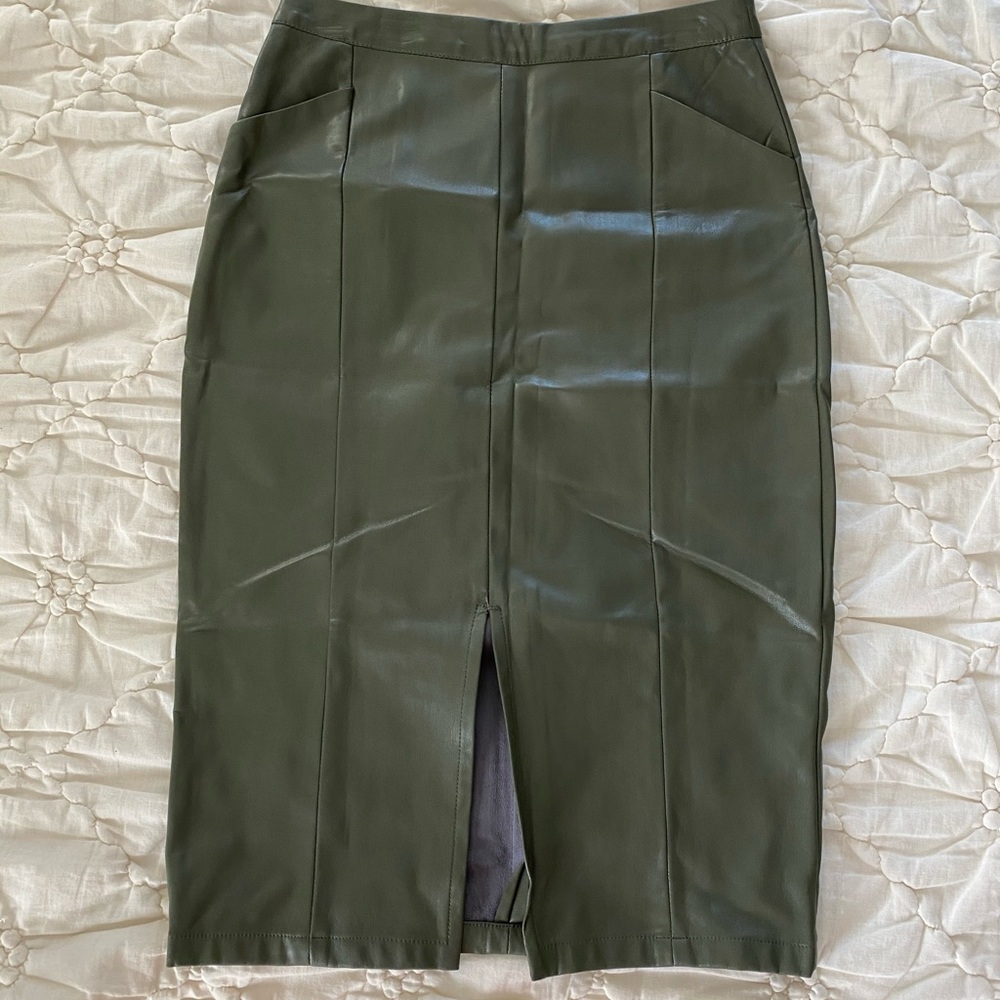 Faux Leather Pencil Skirt